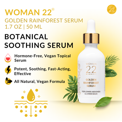 Woman 22 Golden Rainforest Serum – hormone-free, vegan, and cruelty-free botanical serum made for women's natural wellness routines